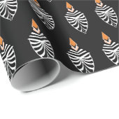 Papier Cadeau Motif Abstrait d'oiseaux hoopoe (Coin rond)