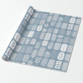 Papier Cadeau Motif Abstrait Équilibre Gris Bleu Clair (Déroulé)