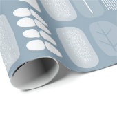 Papier Cadeau Motif Abstrait Équilibre Gris Bleu Clair (Coin rond)