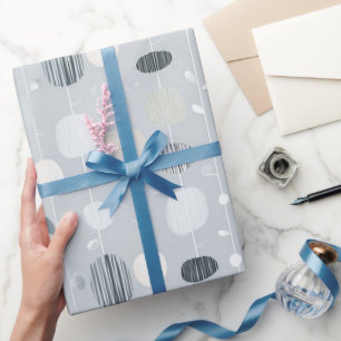 Papier Cadeau Motif Abstrait Équilibre Gris Sage Doux