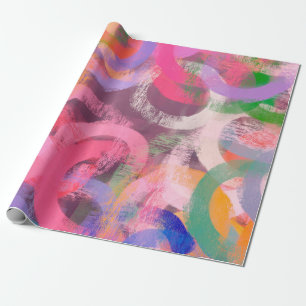 Papier Cadeau Motif abstrait fait main. Art moderne