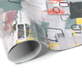 Papier Cadeau Motif abstrait fait main. Art moderne (Coin rond)