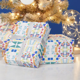 Papier Cadeau Motif abstrait géométrique classique des années 80