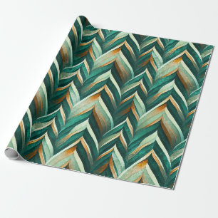 Papier Cadeau Motif abstrait géométrique de la nature vert olive