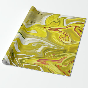 Papier Cadeau Motif abstrait jaune