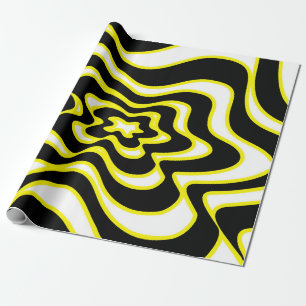 Papier Cadeau motif Abstrait - jaune