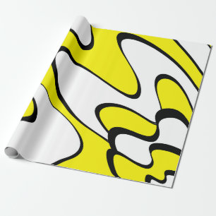Papier Cadeau motif Abstrait - jaune