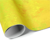 Papier Cadeau Motif Abstrait Jaune Orange Vert (Coin rond)