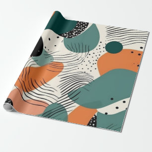 Papier Cadeau Motif Abstrait minimal sans fil - géométrique (12)
