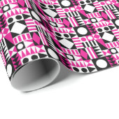 Papier Cadeau Motif abstrait moderne du milieu du siècle. (Coin rond)