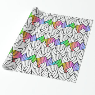 Papier Cadeau Motif Abstrait  moderne noir et blanc