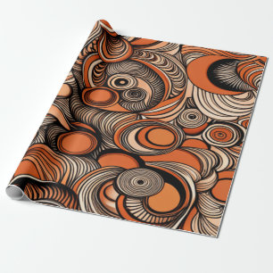 Papier Cadeau Motif Abstrait moderne Peach Orange
