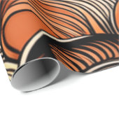 Papier Cadeau Motif Abstrait moderne Peach Orange (Coin rond)