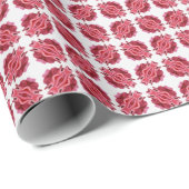 Papier Cadeau Motif Abstrait moderne rouge blanc (Coin rond)