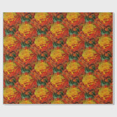 Papier Cadeau Motif Abstrait orange jaune vert (Plat)