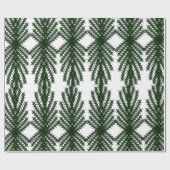 Papier Cadeau Motif Abstrait Personnalisé d'Arbre de Pin Vert Fo (Plat)