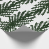Papier Cadeau Motif Abstrait Personnalisé d'Arbre de Pin Vert Fo (Coin)
