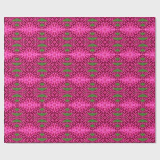 Papier Cadeau Motif Abstrait Rose Chaud Et Vert (Plat)