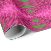 Papier Cadeau Motif Abstrait Rose Chaud Et Vert (Coin rond)