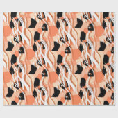Papier Cadeau Motif abstrait sans couture avec pêche (Plat)