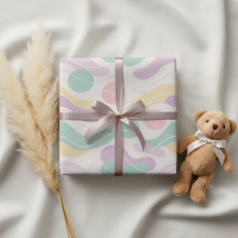 Motif Abstrait Sans Couture Pastel Vagues et Cercl