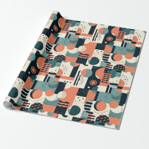 Papier Cadeau Motif Abstrait sans fil minimal - géométrique (1)