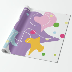 Papier Cadeau Motif abstrait tendance dans les couleurs violet e