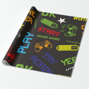 Papier Cadeau motif abstrait transparent dans le style de jeu de