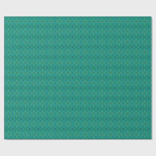 Papier Cadeau Motif Abstrait Trippy Retro Turquoise Chartreuse (Plat)