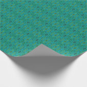 Papier Cadeau Motif Abstrait Trippy Retro Turquoise Chartreuse (Coin)