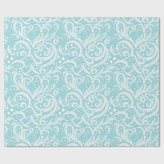 Papier Cadeau Motif Abstrait turquoise Snowflake #10 ID1009 (Plat)