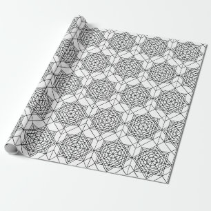 Papier Cadeau Motif Abstrait vintage noir et blanc