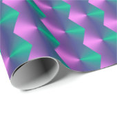 Papier Cadeau Motif Abstrait violet et vert (Coin rond)