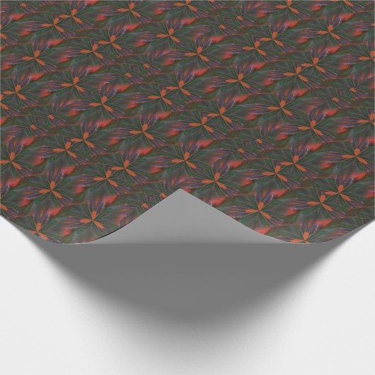 Papier Cadeau Motif Abstrait violet vert et orange (Coin)