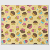 Papier Cadeau Motif alimentaire de Cupcakes et Muffins (Plat)