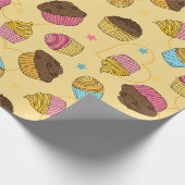 Papier Cadeau Motif alimentaire de Cupcakes et Muffins (Coin)