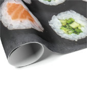 Papier Cadeau Motif alimentaire japonais Sushi (Coin rond)