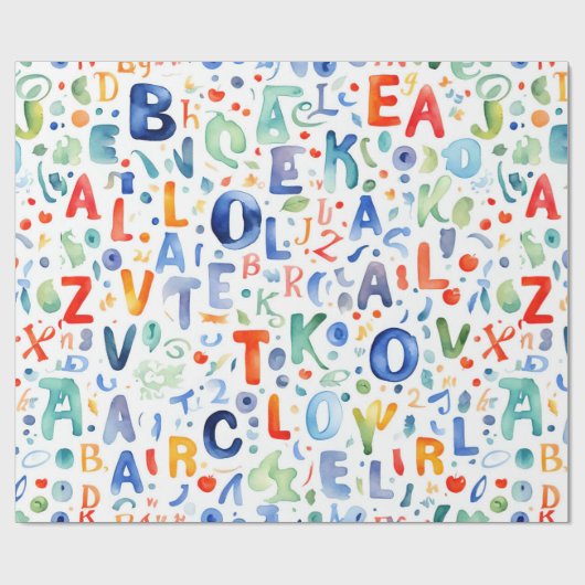 Papier Cadeau Motif alphabet (Plat)