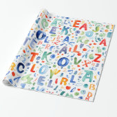 Papier Cadeau Motif alphabet (Déroulé)