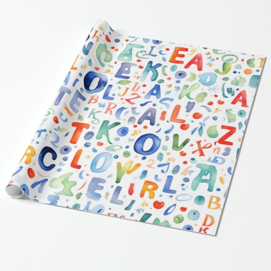 Papier Cadeau Motif alphabet (Déroulé)