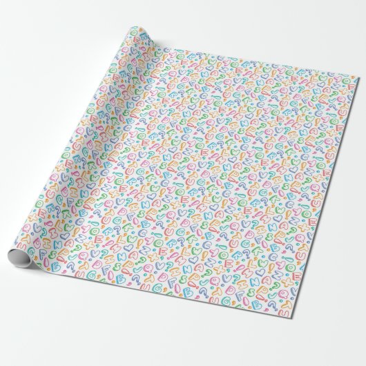 Papier Cadeau motif alphabet (Déroulé)
