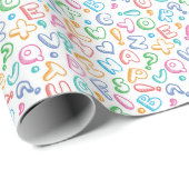 Papier Cadeau motif alphabet (Coin rond)