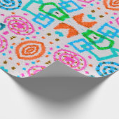 Papier Cadeau Motif américain. Impression Ikat transparente. Mod (Coin)