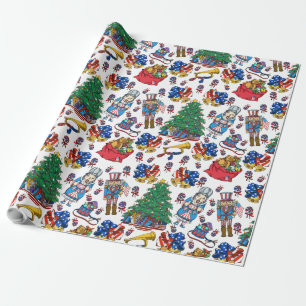 Papier Cadeau Motif américain patriotique de casse-noix