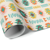 Papier Cadeau Motif amérindien Navajo (Coin rond)