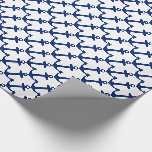 Papier Cadeau Motif Ancre bleu marine (Coin)