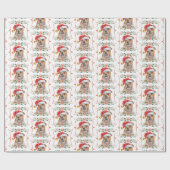 Papier Cadeau Motif anglais Bulldog Noël (Plat)