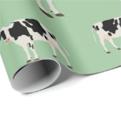 Papier Cadeau Motif animal de ferme de vache (Coin rond)