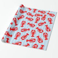 Motif animal de homard rouge sur les rayures