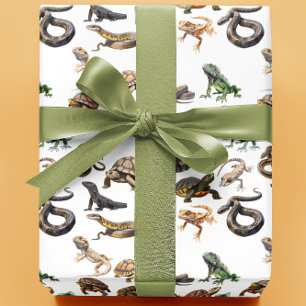 Papier Cadeau Motif animal de la tortue lézard du serpent reptil